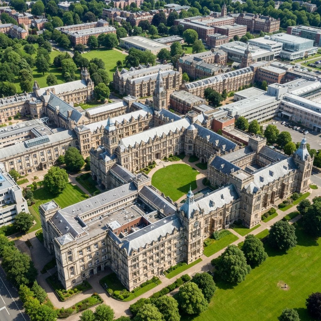 Birmingham University campus aerial view